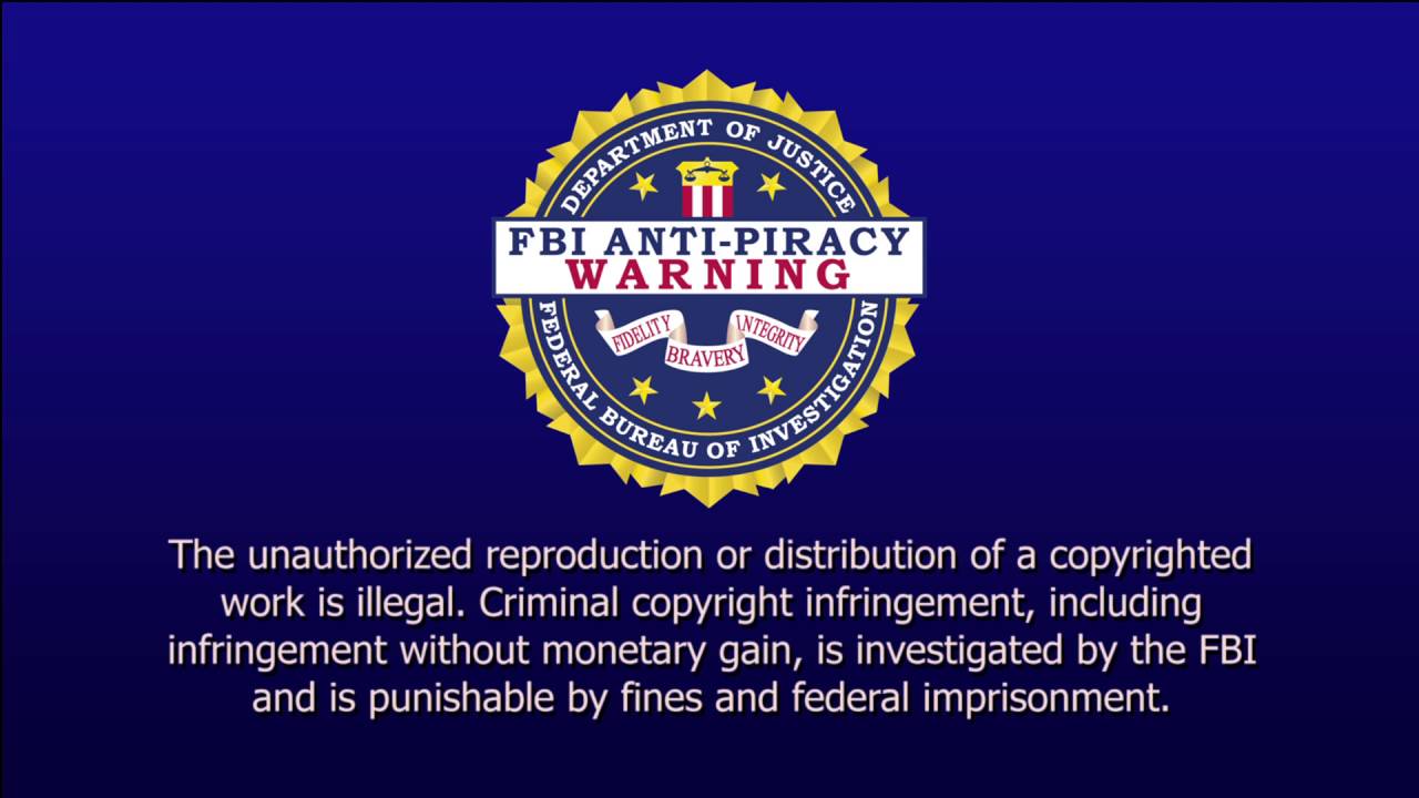 An FBI piracy warning